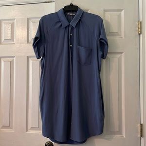 Dusty blue button front dress size medium